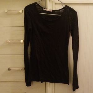 Black sheer long sleeved shirt